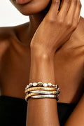 Two-Tone Stacked Irregular Beaded Geometric Bracelet
