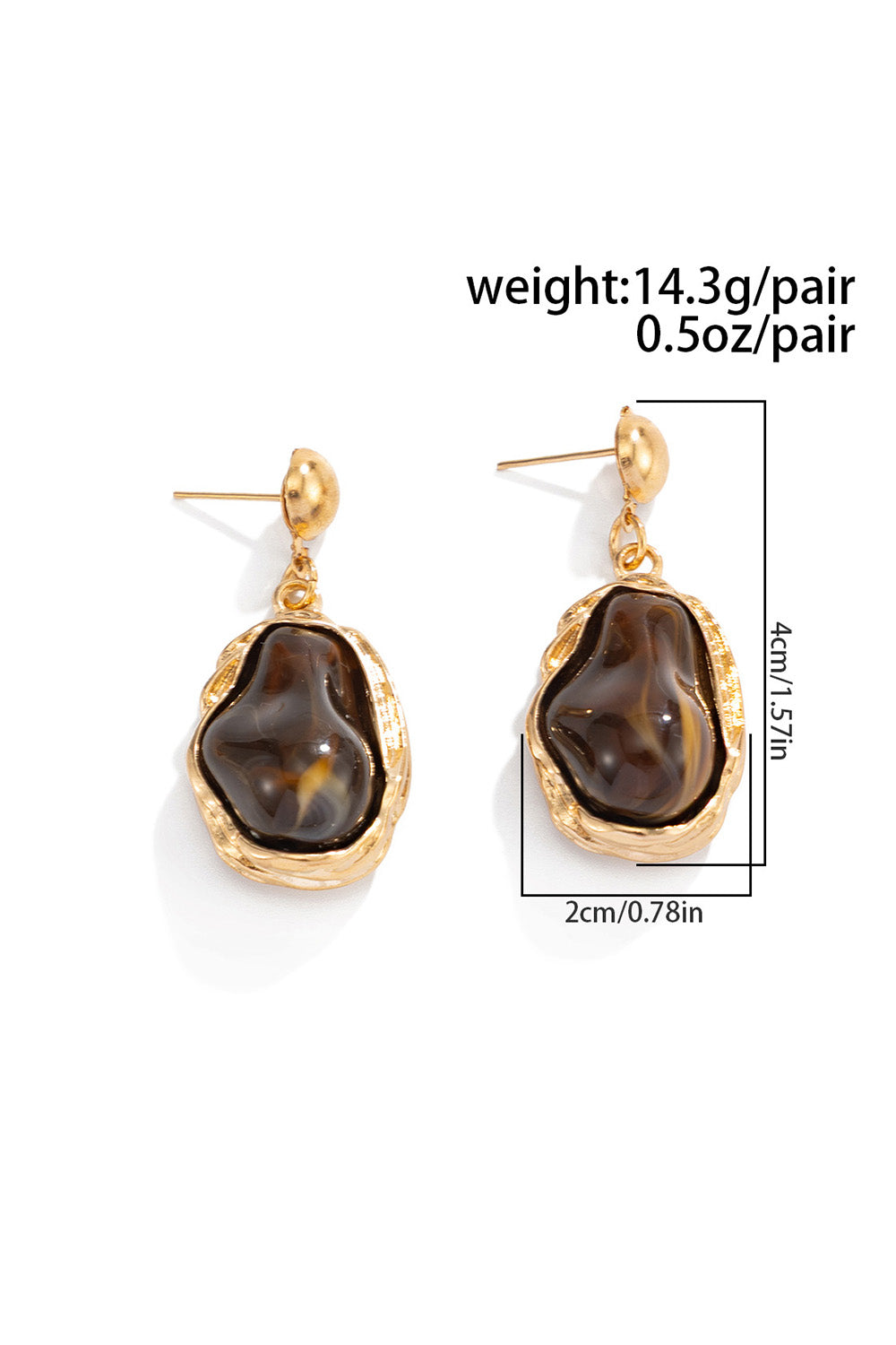 Retro Multicolor Irregular Shaped Resin Earrings Necklace