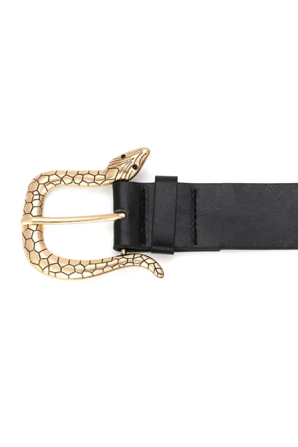 Gothic Punk Gold Snake Shaped Buckle PU Leather Blet