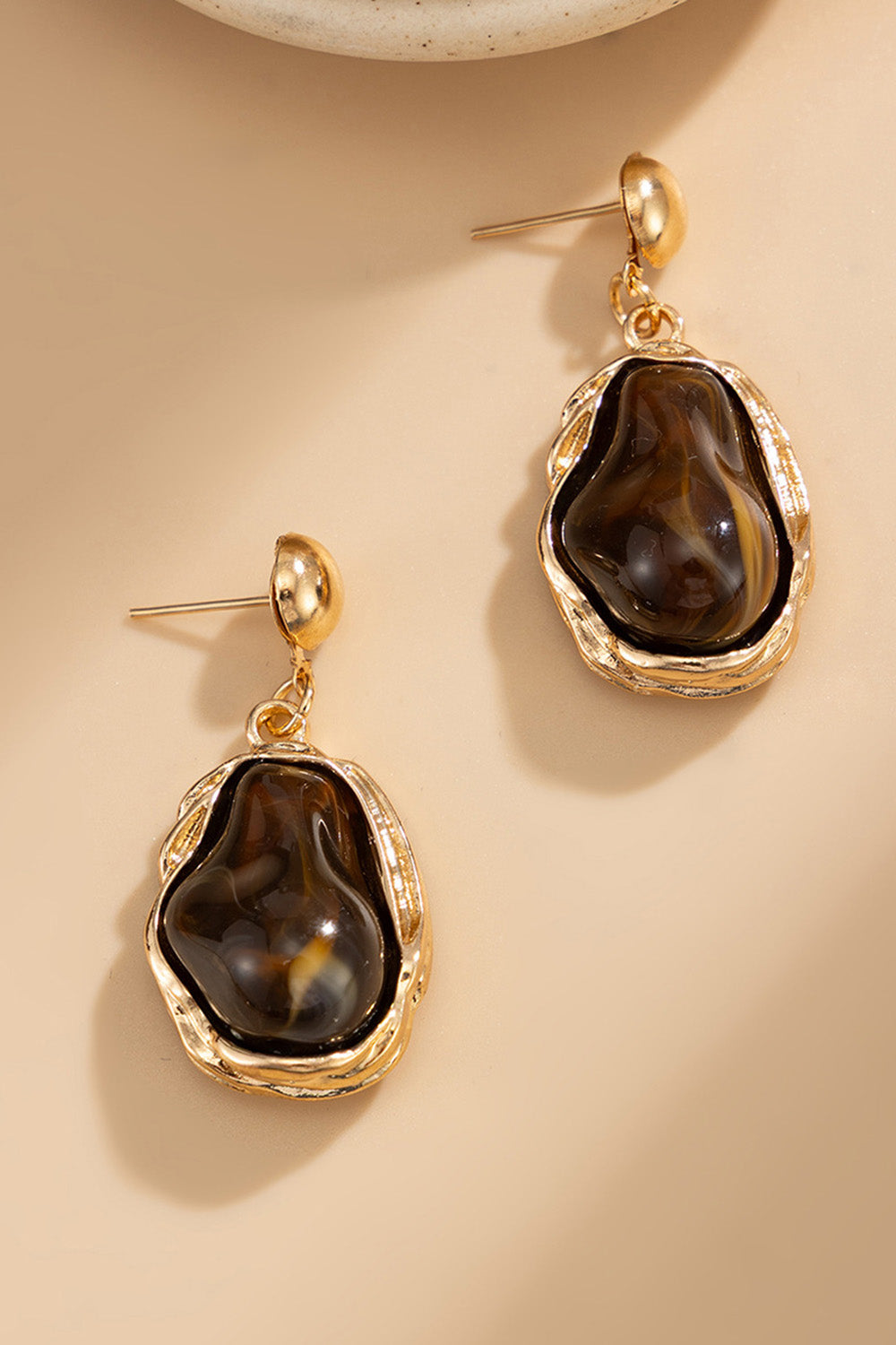 Retro Multicolor Irregular Shaped Resin Earrings Necklace