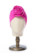 Elegant Wrinkled 3D Rose Decor Solid Color Stretchy Turban Hat