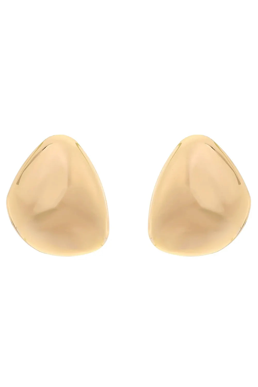 Glossy Irregular Teardrop Chunky Stud Earrings
