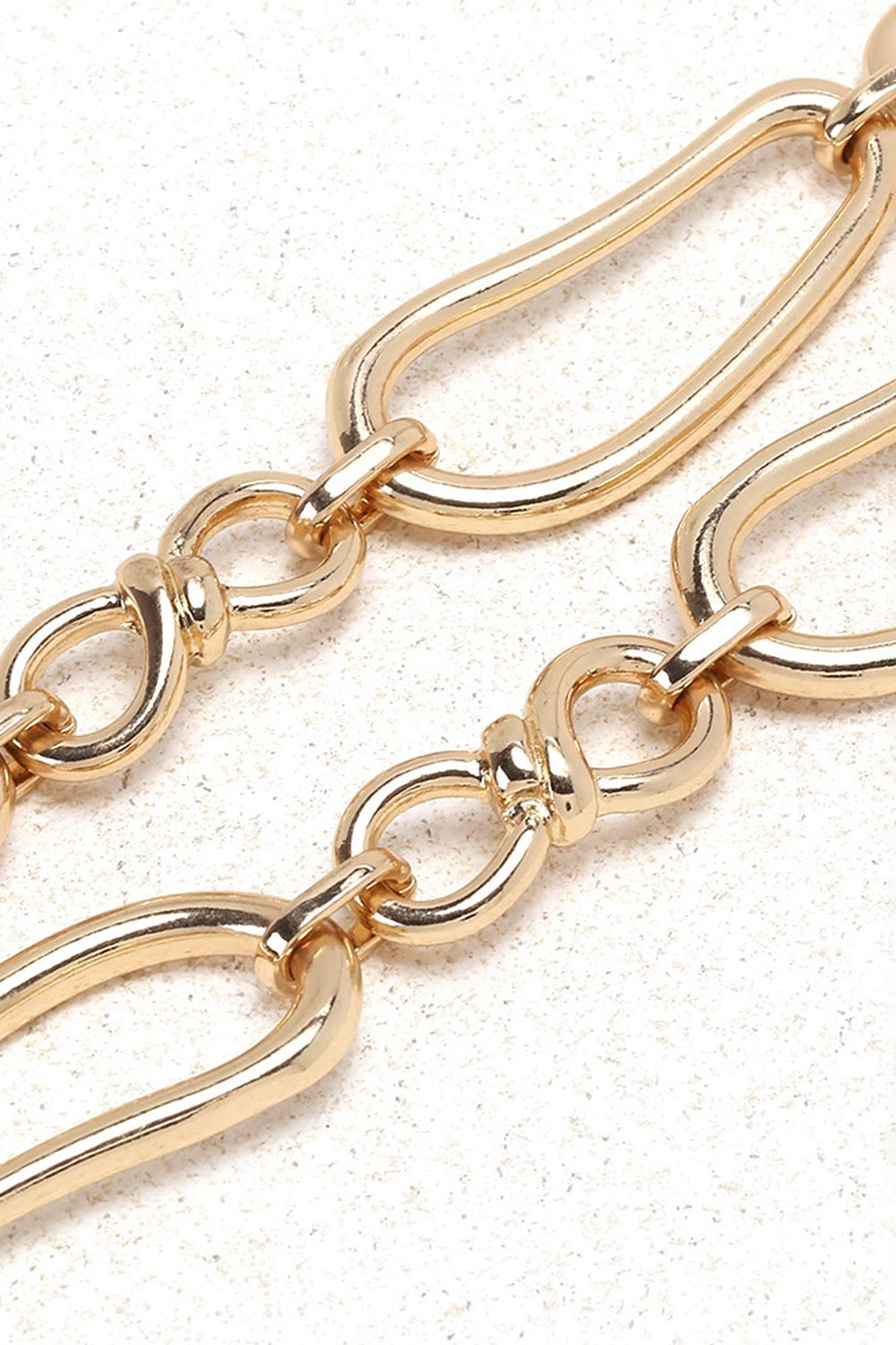 Irregular Oval Link Stacked Statement Choker Necklace