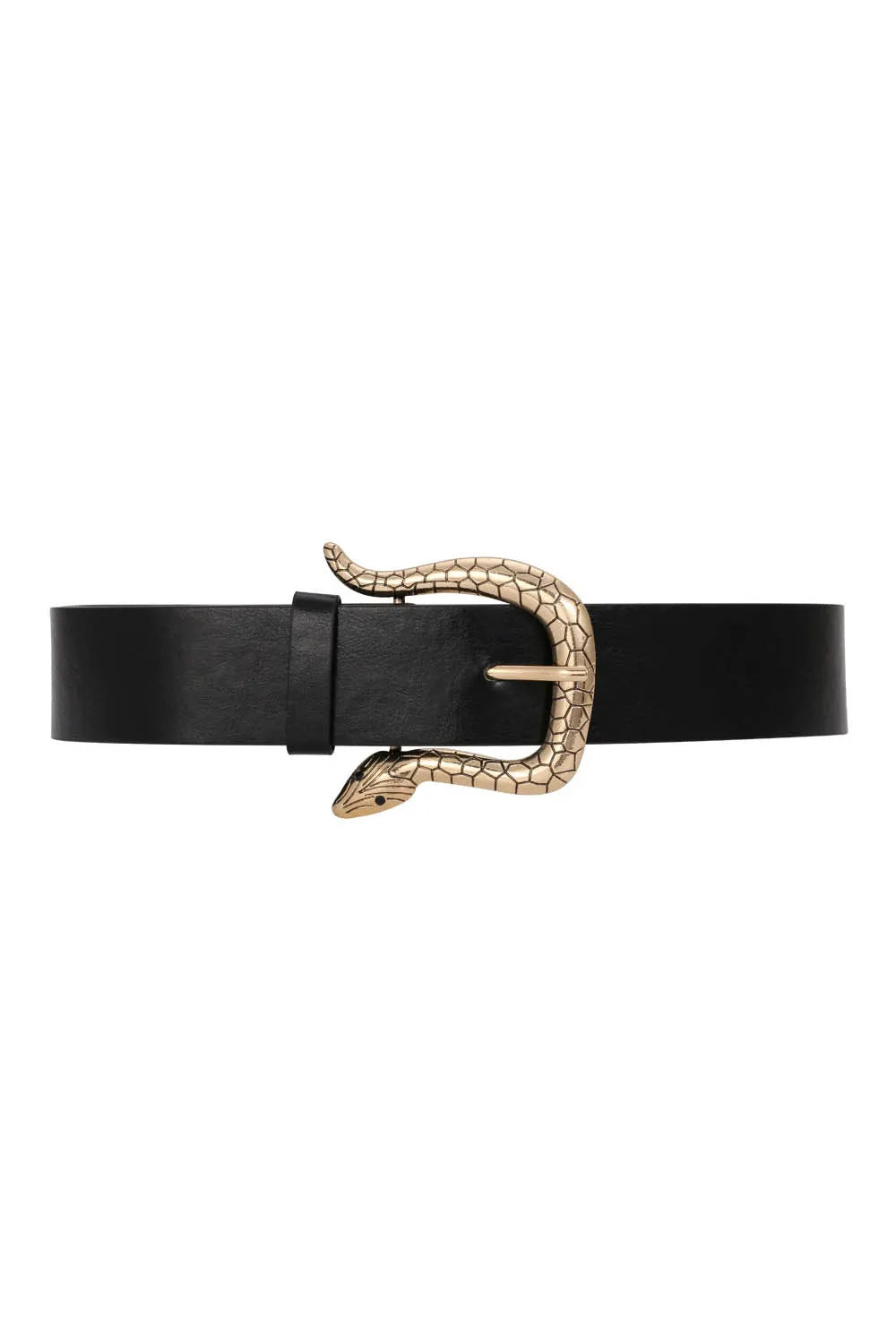 Gothic Punk Gold Snake Shaped Buckle PU Leather Blet