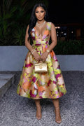 Deep V Neck Sleeveless A-Line Gowns Maxi Dresses