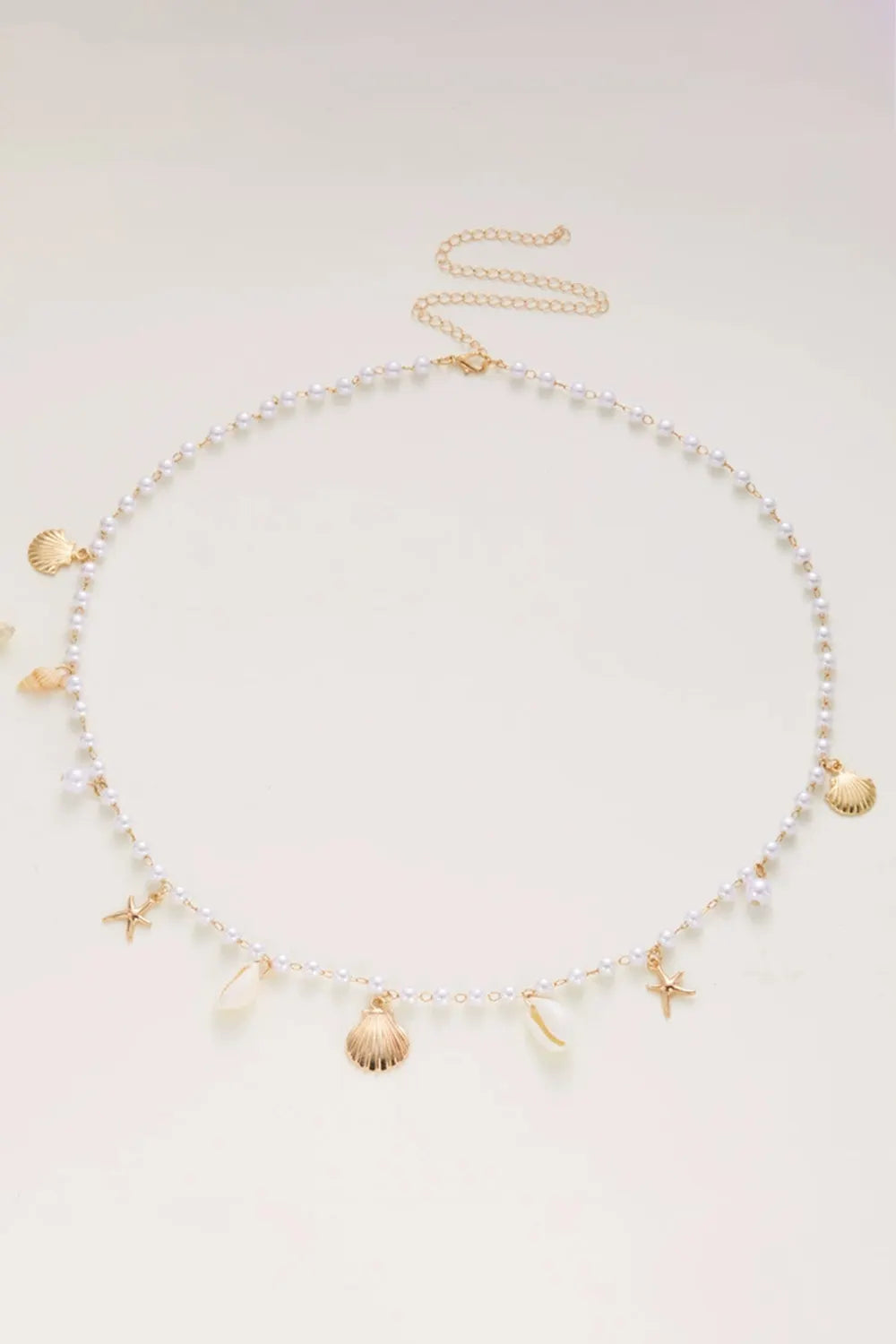 Imitation Pearl Bead Mixed Shell Starfish Pendant Waist Chain