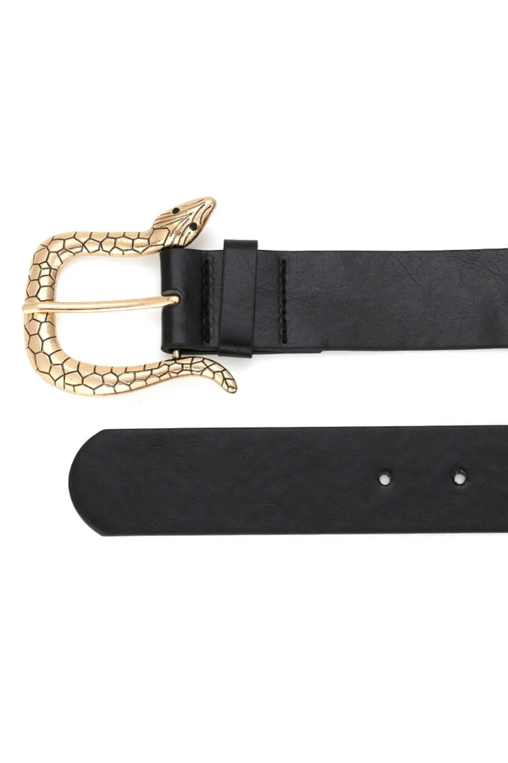 Gothic Punk Gold Snake Shaped Buckle PU Leather Blet