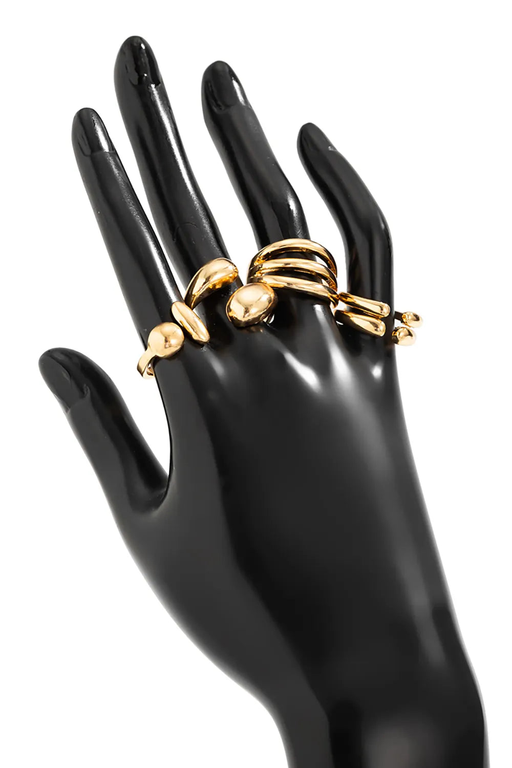 Glossy Alloy Fashionable Geometric Open Rings Set